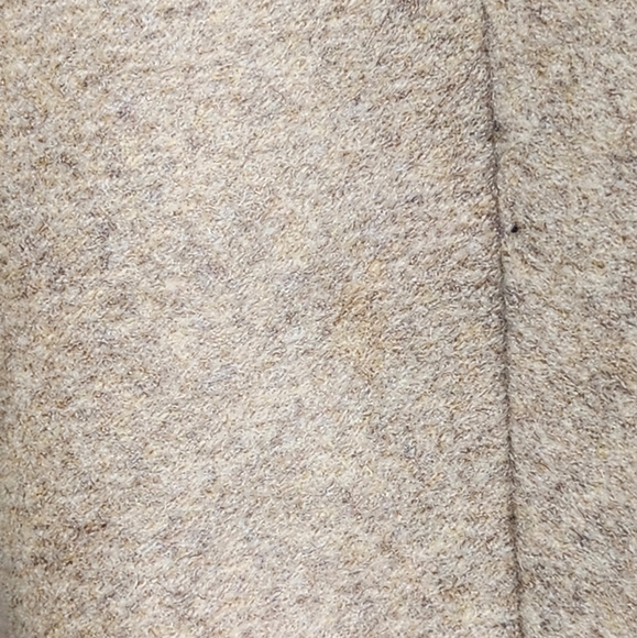 J Crew City Coat Neutral Tan Wool Blend Petite 6 6P Cocoon Zip Stadium Cloth? - Picture 2 of 15